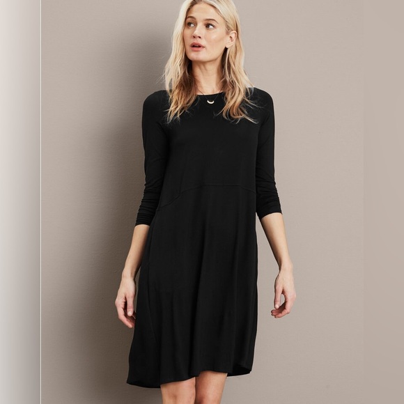 Eileen Fisher Dresses & Skirts - EILEEN FISHER Viscose-Jersey Elbow-Length-Sleeve Dress PL